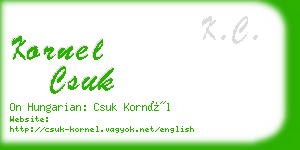 kornel csuk business card